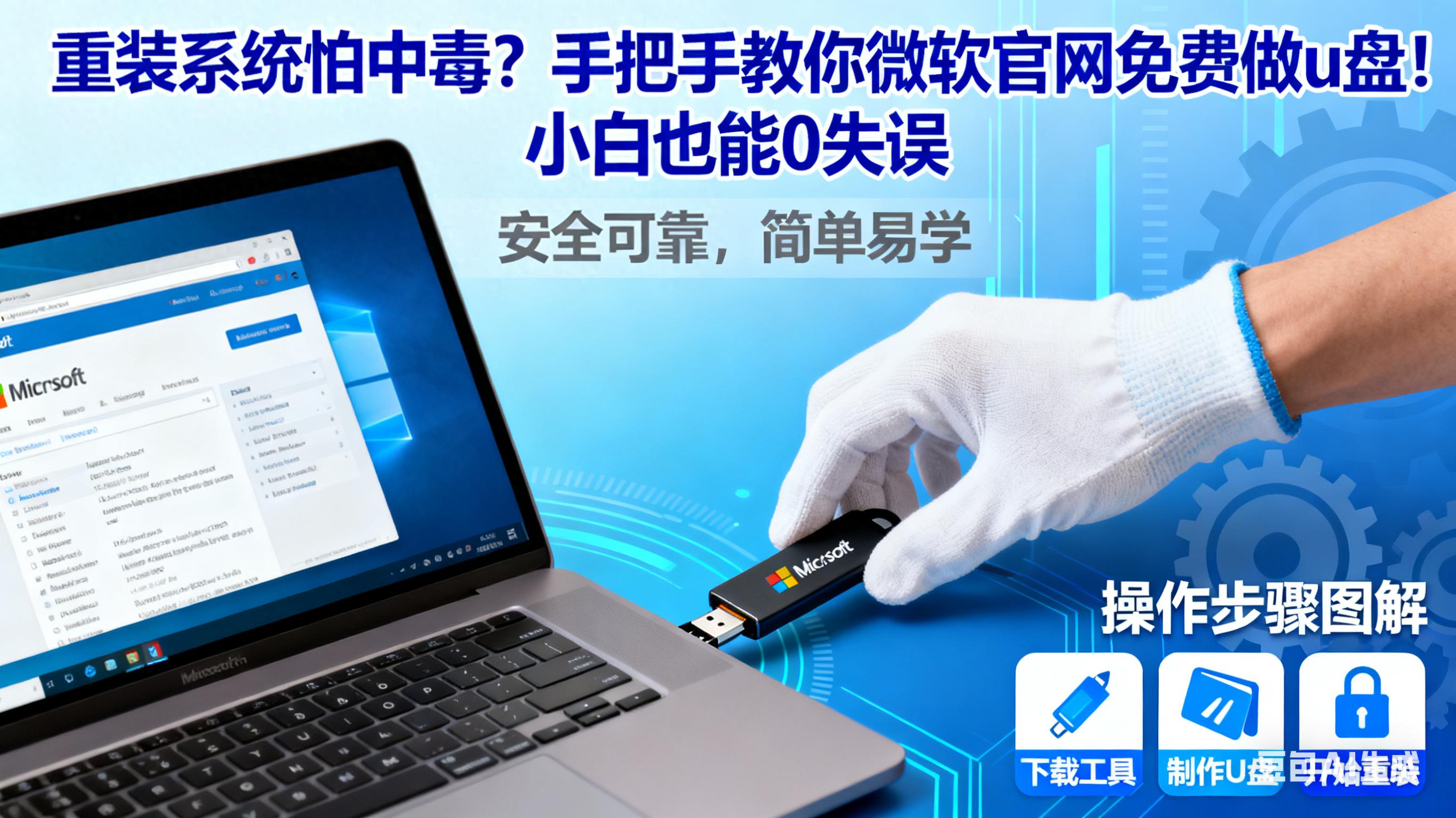电脑小白必看！微软官网重装系统U盘制作教程及避坑指南